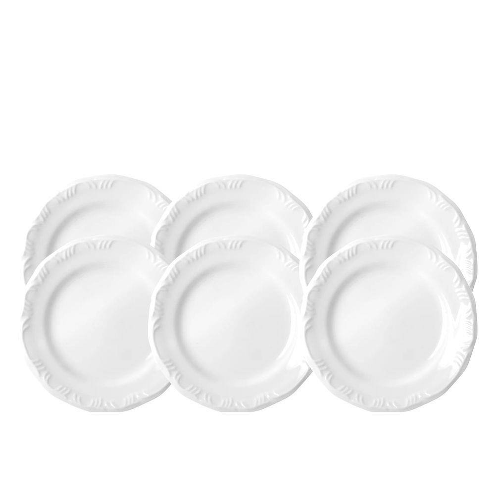 Conjunto De Pratos Schimidt Rasos De Porcelana Pomerode Pecas Schmidt