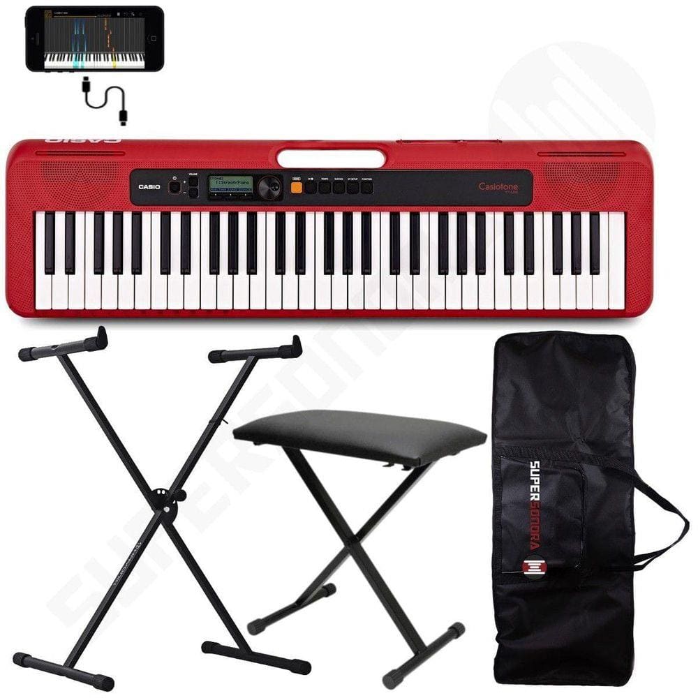 Kit Teclado Musical Casiotone Ct S Casio Vermelho Aplicativo