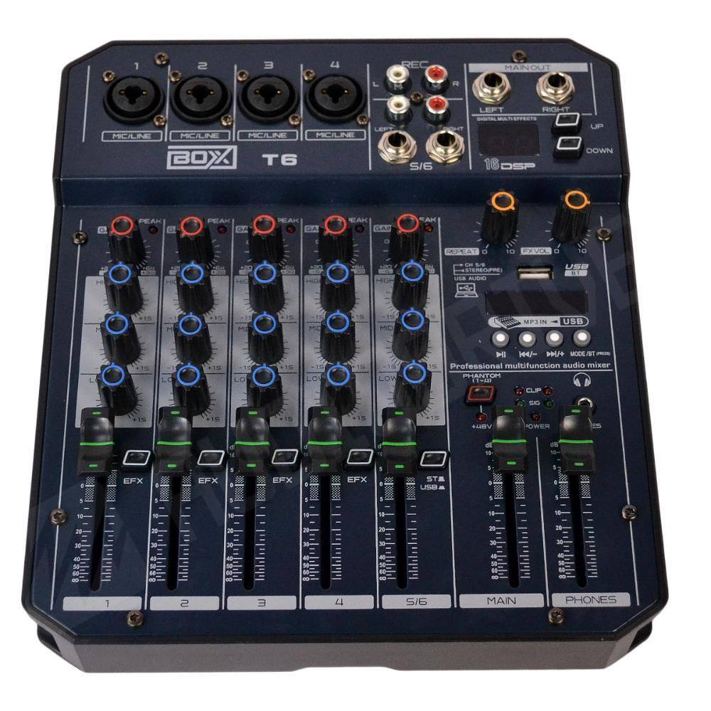 Mesa Som Interface Audio 6 Canais Mixer Extra