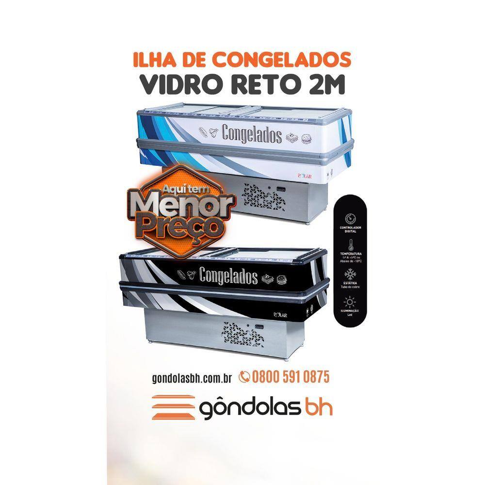 Ilha Congelados Vidro Reto 2m Polar Ilha Congelados Vidro Reto 2m Polar