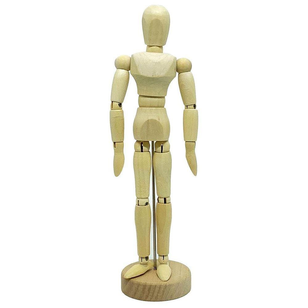 Boneco Articulado Manequim Madeira20 Cm Desenho Modelagem Extra