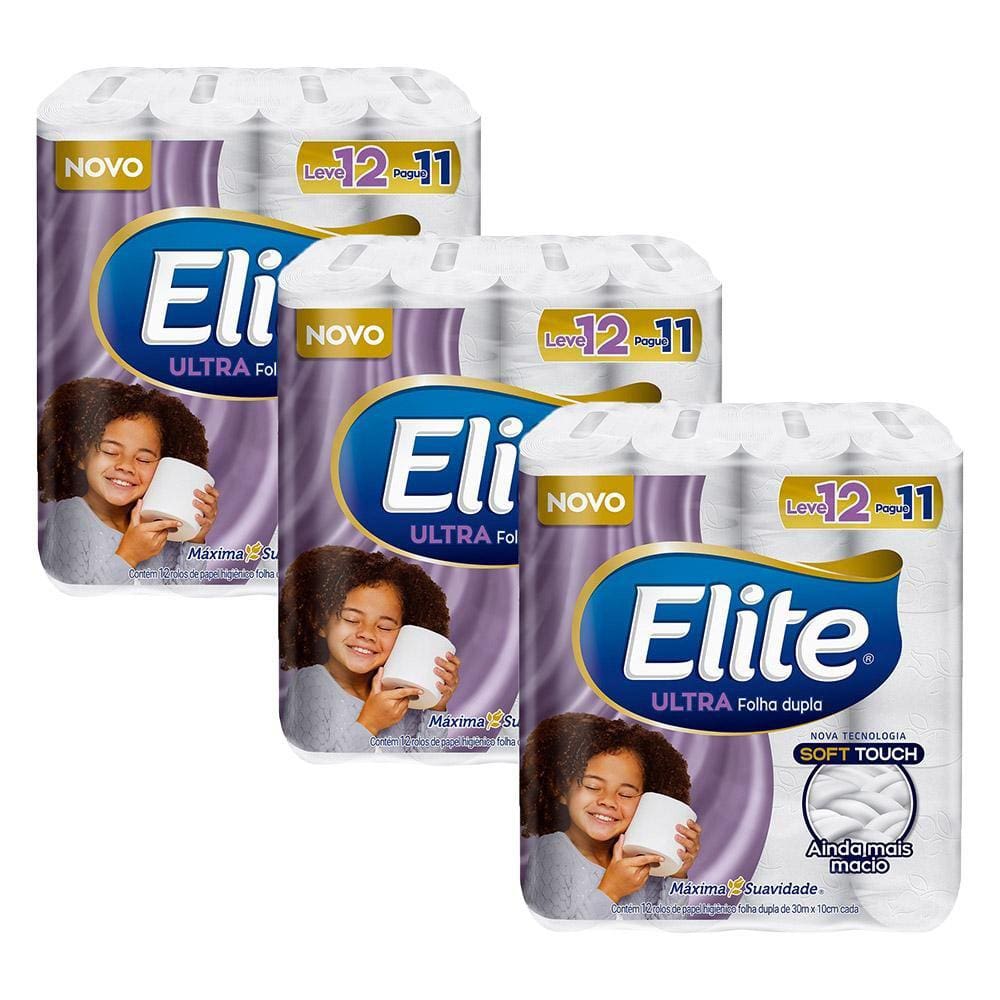 Papel Higienico Folha Dupla Elite Ultra 12 Rolos Extra