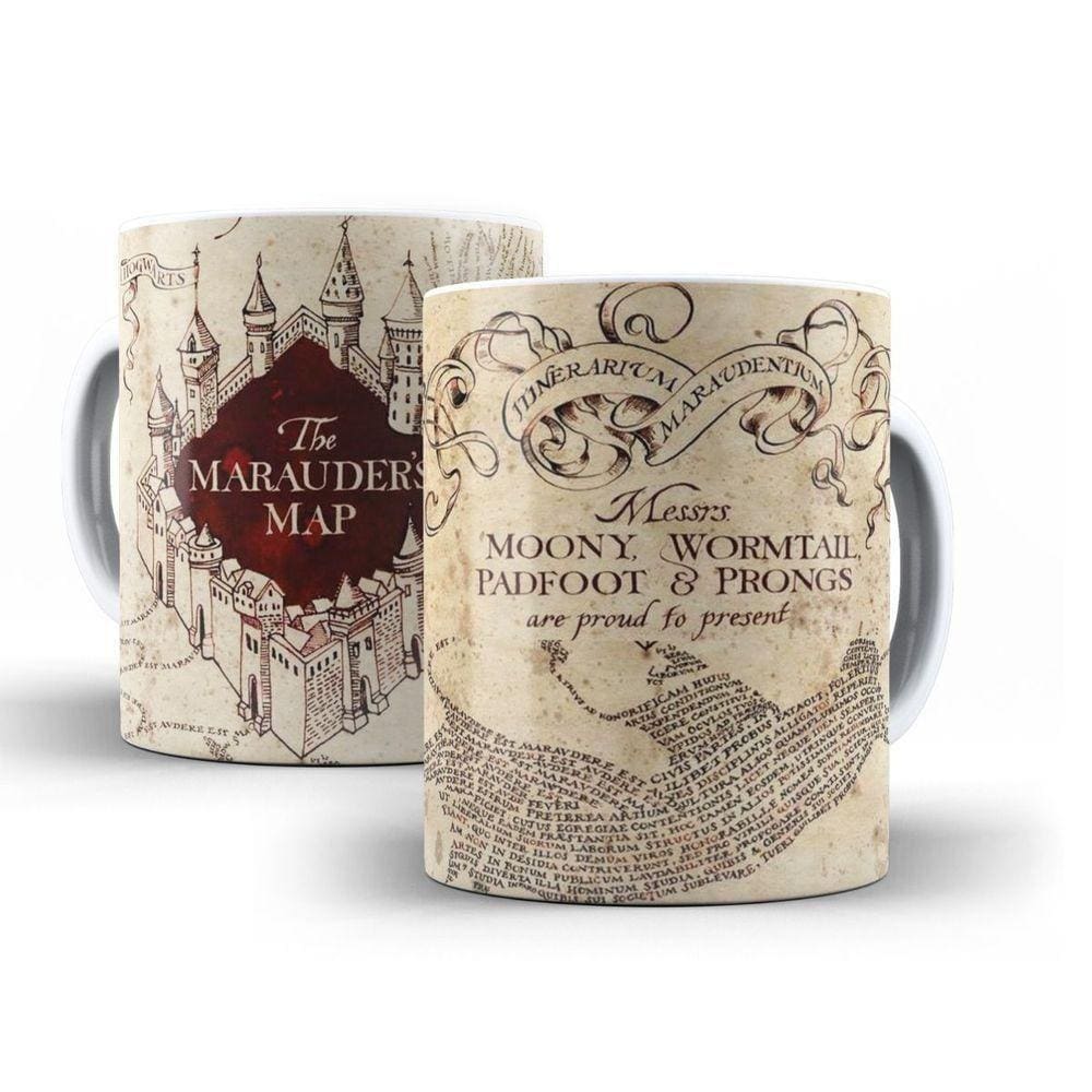 Caneca Ceramica Harry Potter 325ml Mapa Maroto Magica Extra