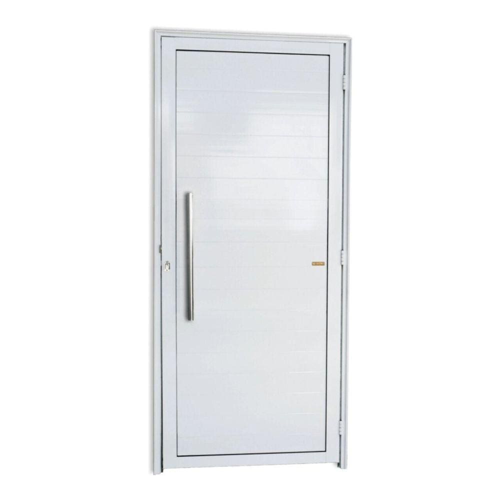 Porta Esquerda Lambri E Puxador Em Aluminio Super 25 210x90cm Preta