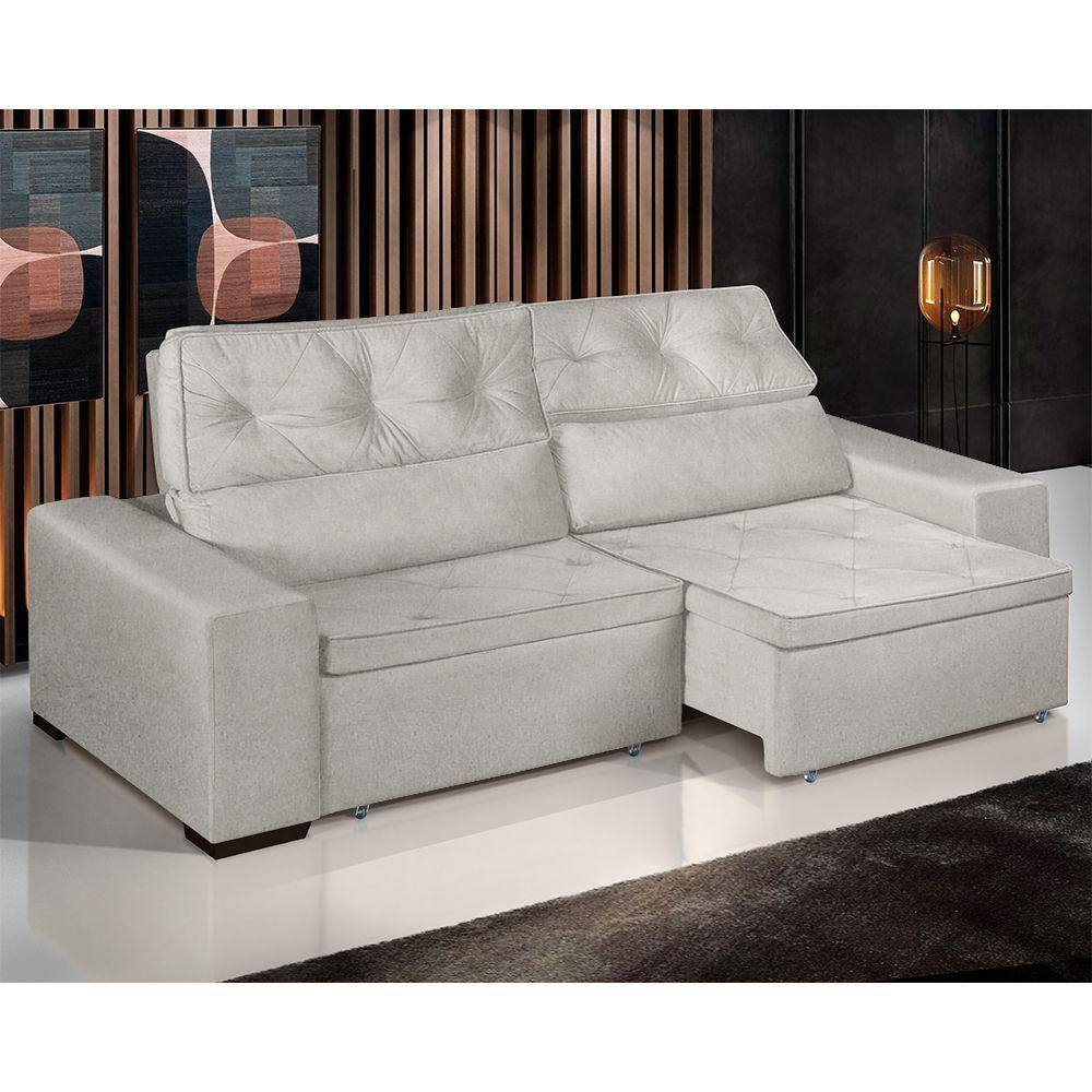 Sofa Retratil Cama Cinza Extra