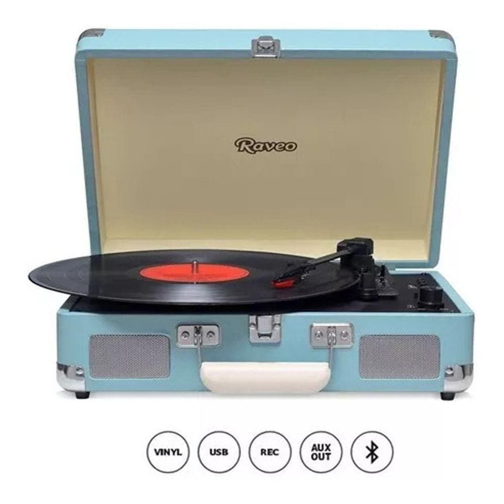 Maleta Vitrola Toca Disco Vinil Bluetooth Usb Classico Retro Vintage