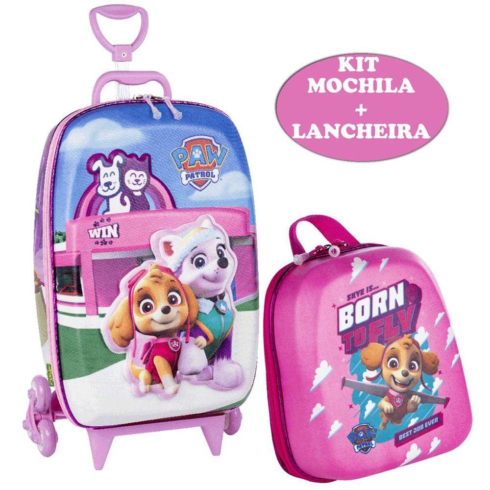 Mochila Rodinhas E Lancheira Patrulha Canina Extra