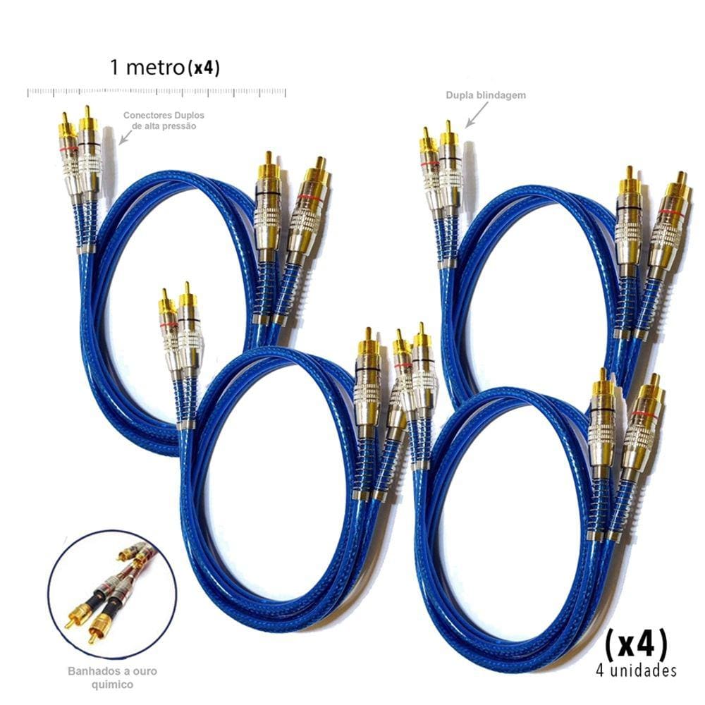 Cabo Rca 5 Metros Azul Blindado Prime Tech One Svart 5mm Techone Extra