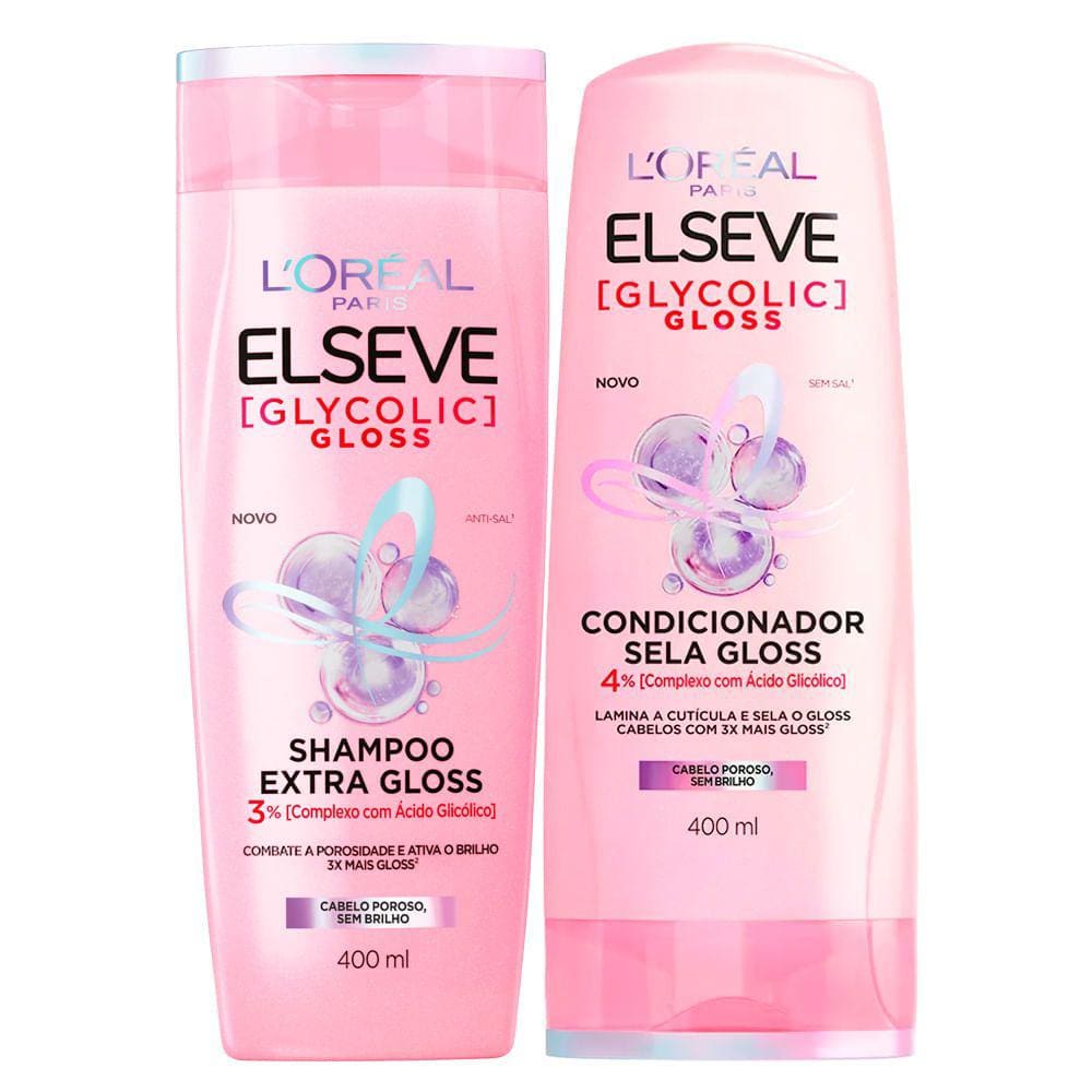 Kit Shampoo Elseve Glycolic Gloss 400ml Extra