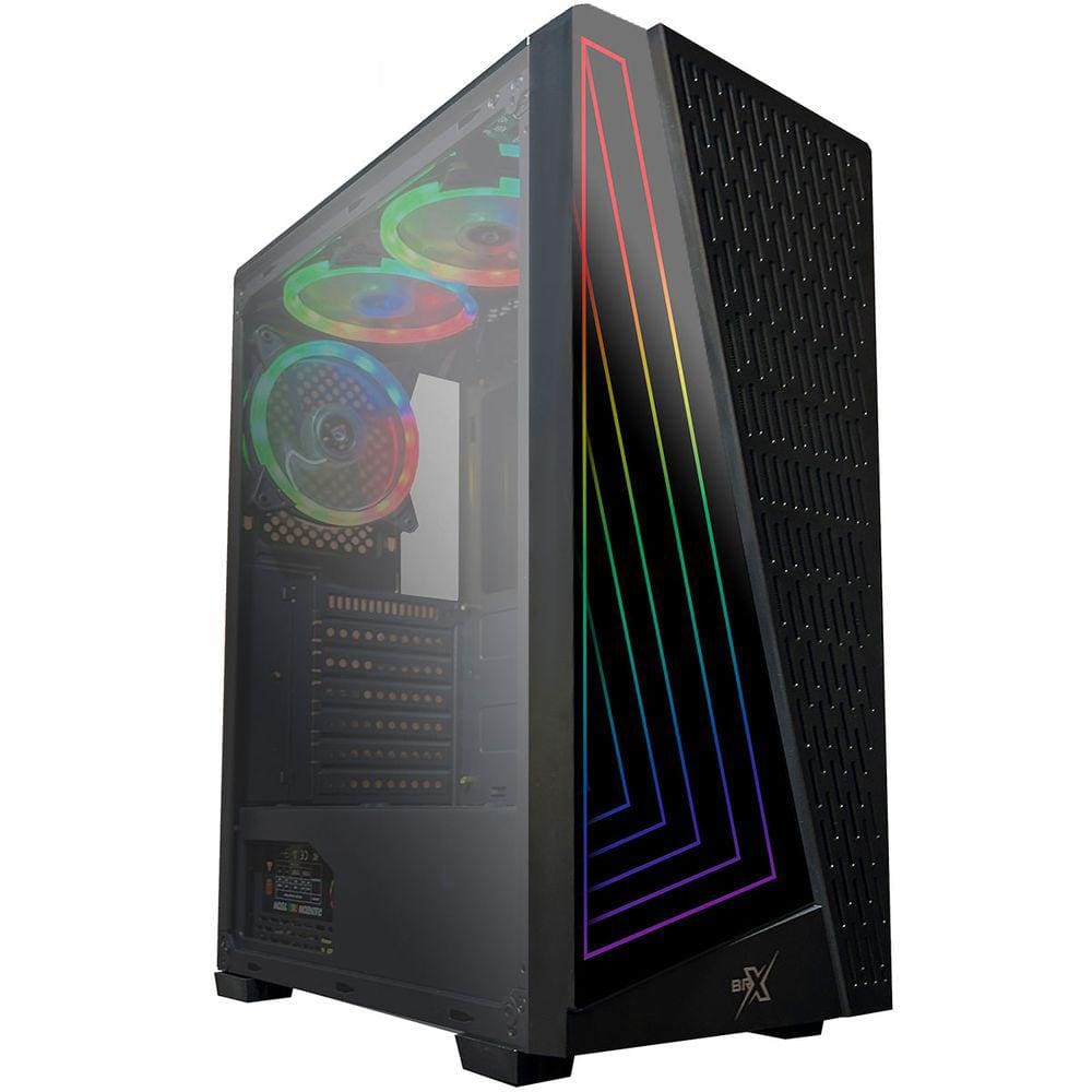 Gabinete Gamer Montech X3 Mesh Mid Tower Black Atx 6 Fans Rgb Vidro