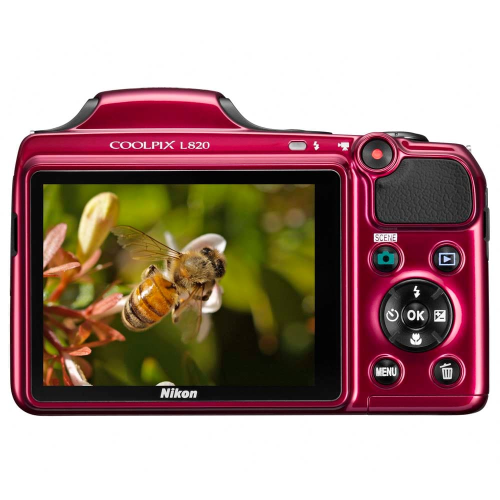 Nikon COOLPIX L820 赤 Câmera Nikon Coolpix L820 Vermelha - 16MP, | Extra