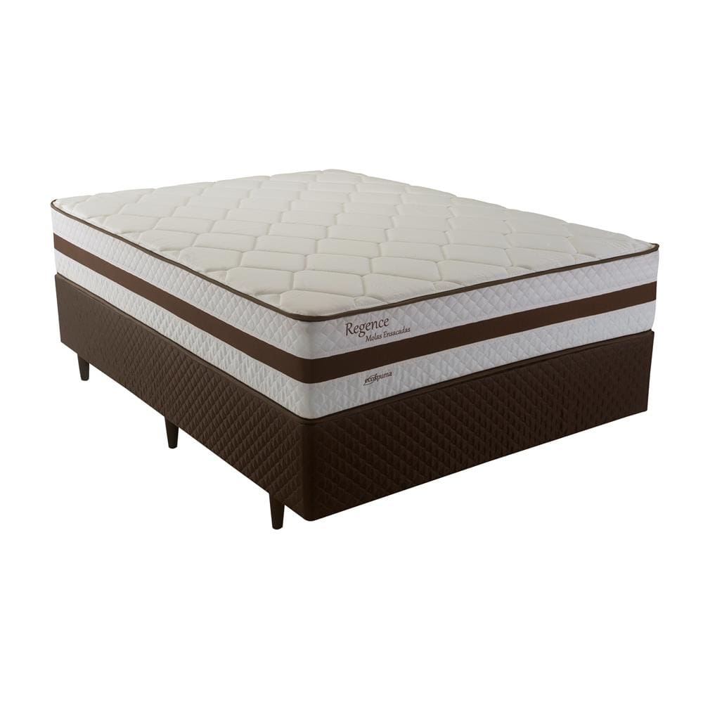 Cama Box com Colchão Casal Supreme Mola Ensacada (72x138x188) Dourado