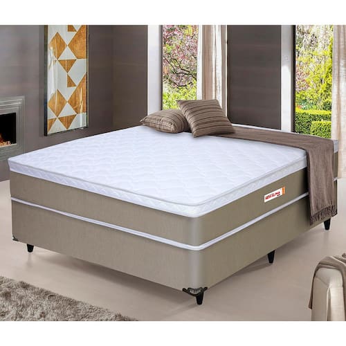 Cama Box de Casal Hellen New Alpha com Euro Pillow e Molas Ensacadas 60x138x188 - Branco/Bege Menor preço em Cama Box de Casal Hellen New Alpha com Euro Pillow e Molas Ensacadas 60x138x188 - Branco/Bege