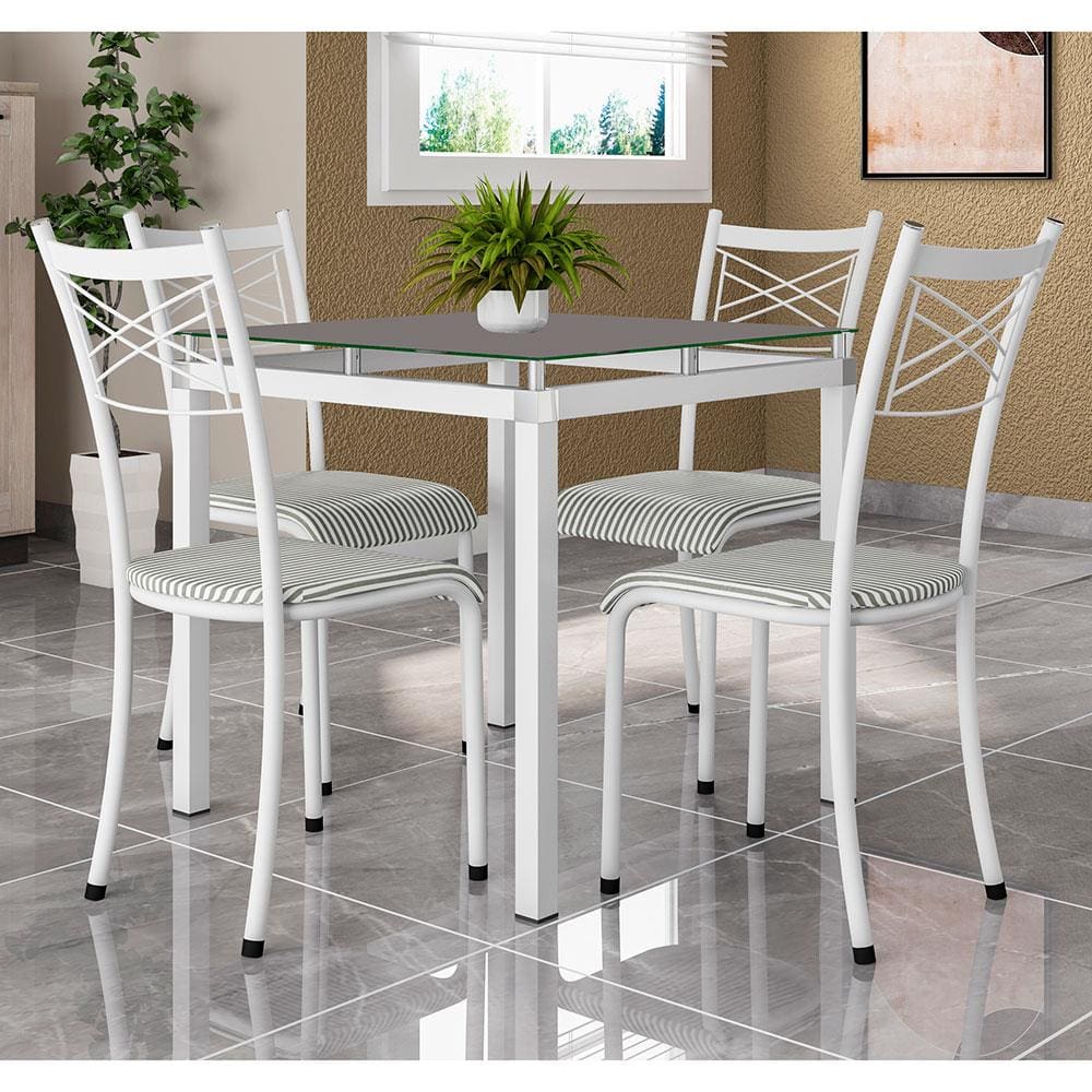 Mesa de jantar branca com 4 cadeiras | Extra