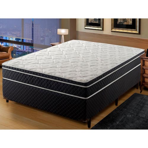 Cama Box Casal Umaflex New Dubai com Molas Ensacadas 64x138x188cm - Preto/Branco Menor preço em Cama Box Casal Umaflex New Dubai com Molas Ensacadas 64x138x188cm - Preto/Branco