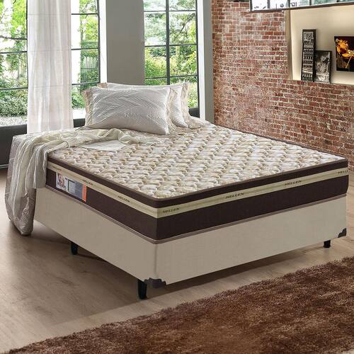 Cama Box King Size Mega Colchões Branco com Gavetão - 193x203