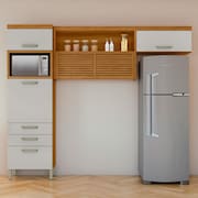 Cozinha Compacta Nesher Princesa com 4 Portas, 3 Gavetas e 9 Prateleiras - 264cm de largura