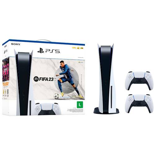 Console Playstation 5 825GB SSD FIFA 23 Bundle + Controle Sony DualSense Branco Menor preço em Console Playstation 5 825GB SSD FIFA 23 Bundle + Controle Sony DualSense Branco