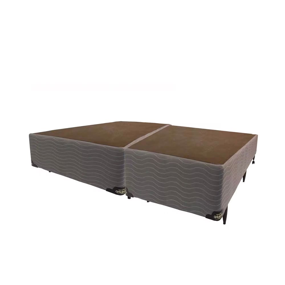 Base Box Bipartida para Colchão King Size Ortobom New Magestic 41x193x203cm – Marrom