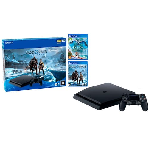 Playstation 4 Slim 1tb - Jogos Gow Ragnarok + Horizon - Ps4