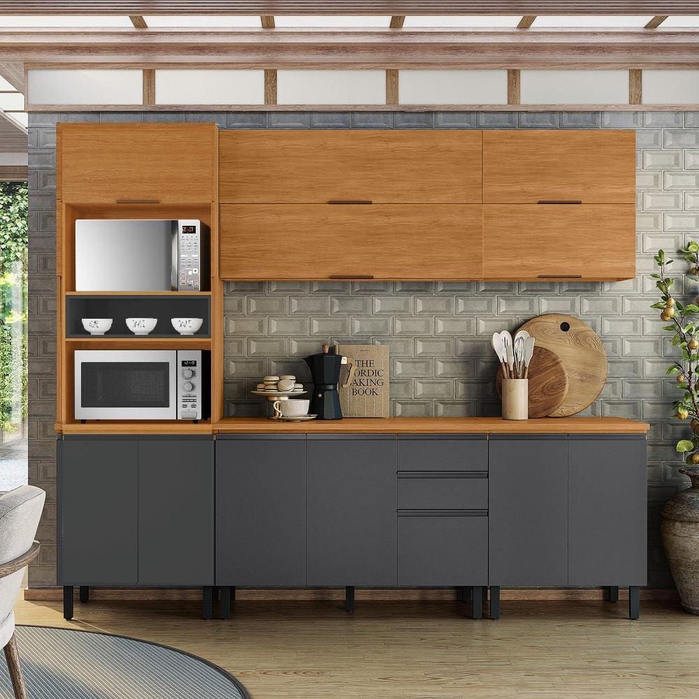 Cozinha Completa Itatiaia Ideale 5 peças com 12 portas, 2 gavetas e 13 prateleiras – 260cm de largura