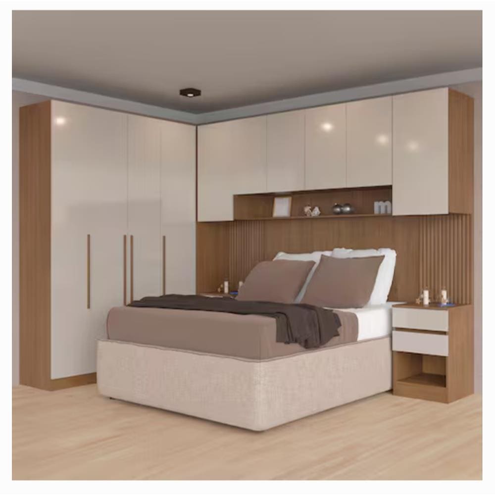 Guarda-roupa Modulado Queen Bartira Lugano 10 Portas, 6 Gavetas e 14 Prateleiras 6 Peças - Avelã/Capuccino