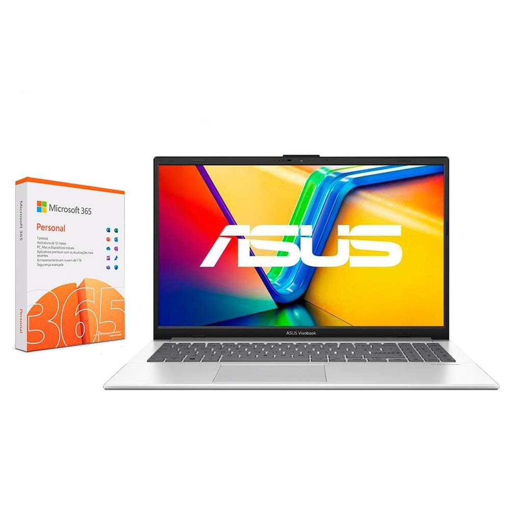 Notebook ASUS Vivobook Go 15 Intel Core i3 N305 8GB RAM 256GB SSD Tela LED Full HD 15,6” Windows 11 Home + Microsoft 365 Personal 1TB