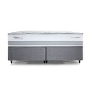 Cama Queen Size Herval Silver com Pillow Top e Molas Ensacadas 69x158x198cm - Cinza