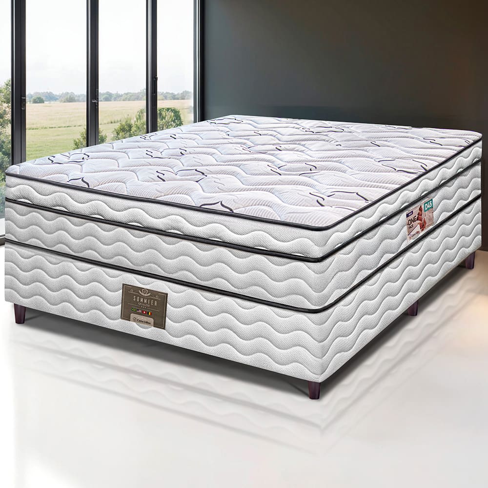 Cama Box Casal Cama inBox Moderne Ortopédico com Camada Especial de Espuma D45 63x138x188cm - Branco/Grafite
