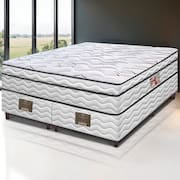 Cama Box King Size Bipartida Cama inBox Moderne Ortopédico com Camada Especial de Espuma D45 63x193x203cm - Branco/Grafite