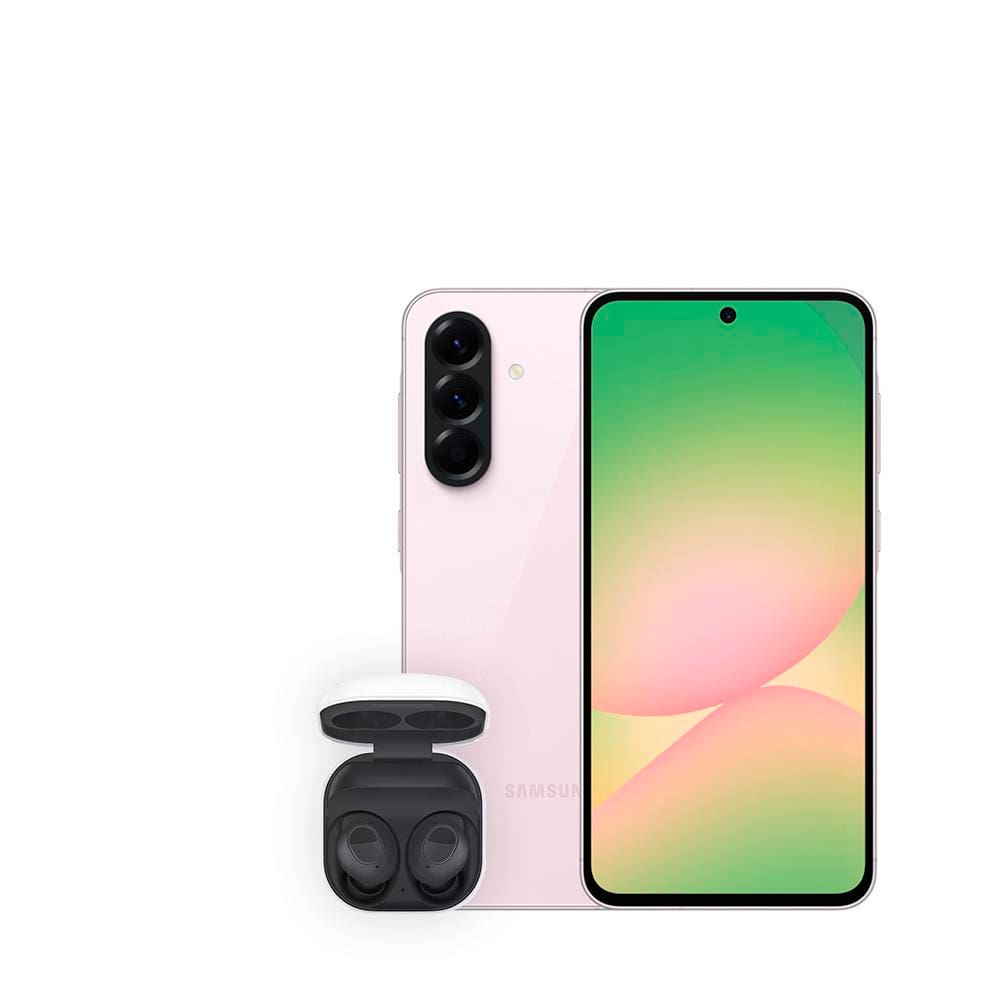 Smartphone Samsung Galaxy A56 5G Rosa 256GB, 8GB RAM, Câmera Tripla 50MP, Tela Super AMOLED 6.7\", IP67, NFC e Recursos AI + Galaxy Buds FE - Grafite