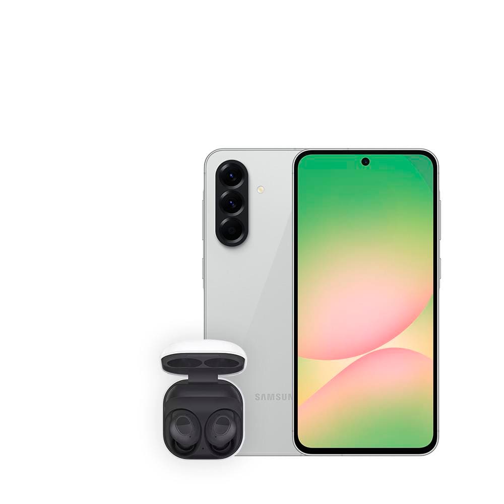 Smartphone Samsung Galaxy A56 5G Cinza 128GB, 8GB RAM, Câmera Tripla 50MP, Tela Super AMOLED 6.7\", IP67, NFC e Recursos AI + Galaxy Buds FE - Grafite