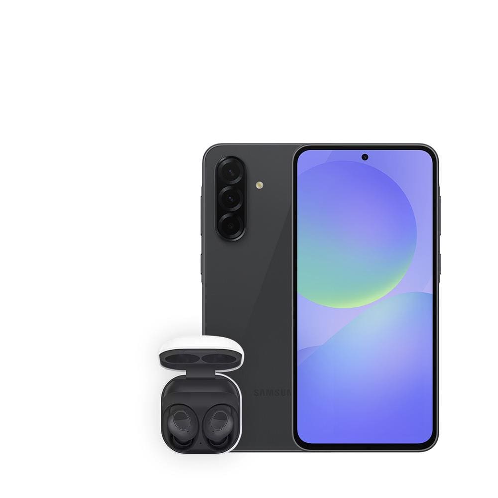 Smartphone Samsung Galaxy A36 5G Preto 128GB, 6GB RAM, Câmera Tripla até 50MP, Tela AMOLED 6.7\", IP67, NFC, Recursos AI + Galaxy Buds FE – Grafite