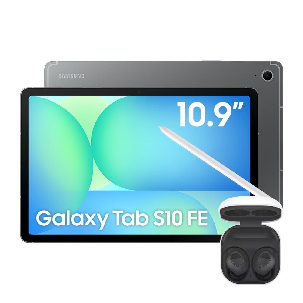 Tablet Samsung Galaxy Tab S10 FE 128GB, 8GB RAM, Tela 10.9" 90Hz, IP68, Android 15, Caneta S Pen e Capa Protetora + Galaxy Buds FE - Grafite