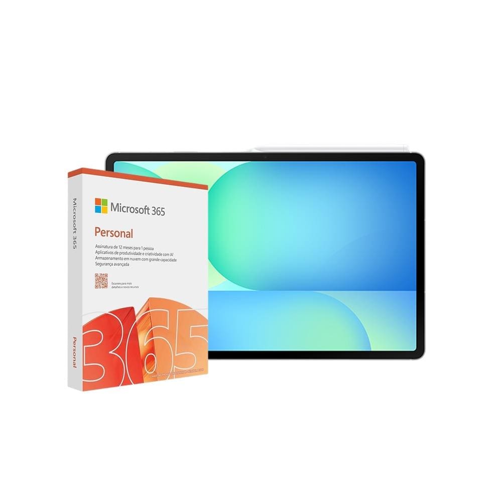 Tablet Samsung Galaxy Tab S10 FE 10.9” Android 15 128GB Exynos 1580 Wi-Fi 13MP Caneta S Pen Capa Protetora Cinza + Microsoft 365 Personal