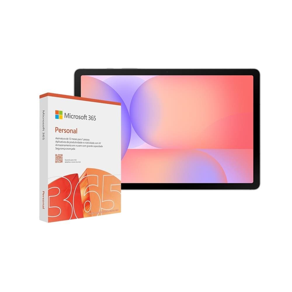 Tablet Samsung Galaxy S10 Lite 10.9” Android 15 128GB Exynos 1380 Wi-fi 8MP Caneta S Pen Capa Protetora Cinza + Microsoft 365 Personal