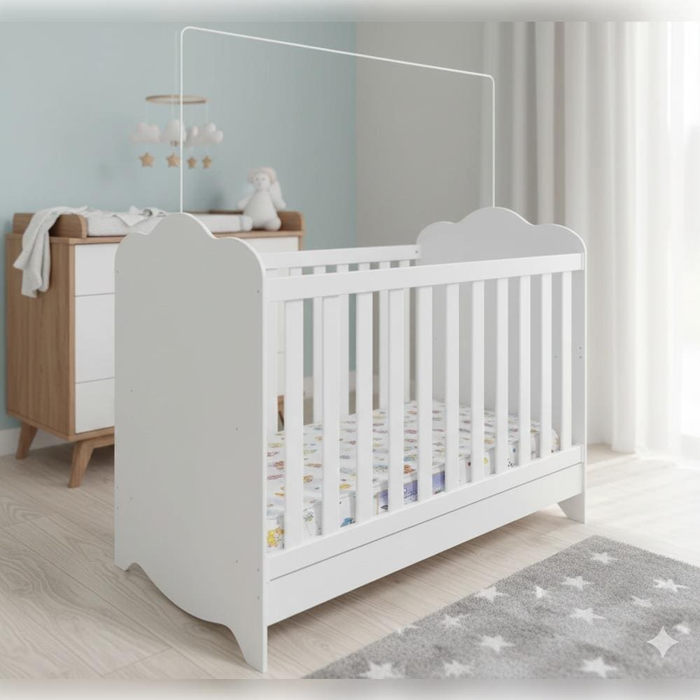 Berço 3 em 1 Peroba Móveis Provençal Aconchego com Colchão Herval Baby Encanto