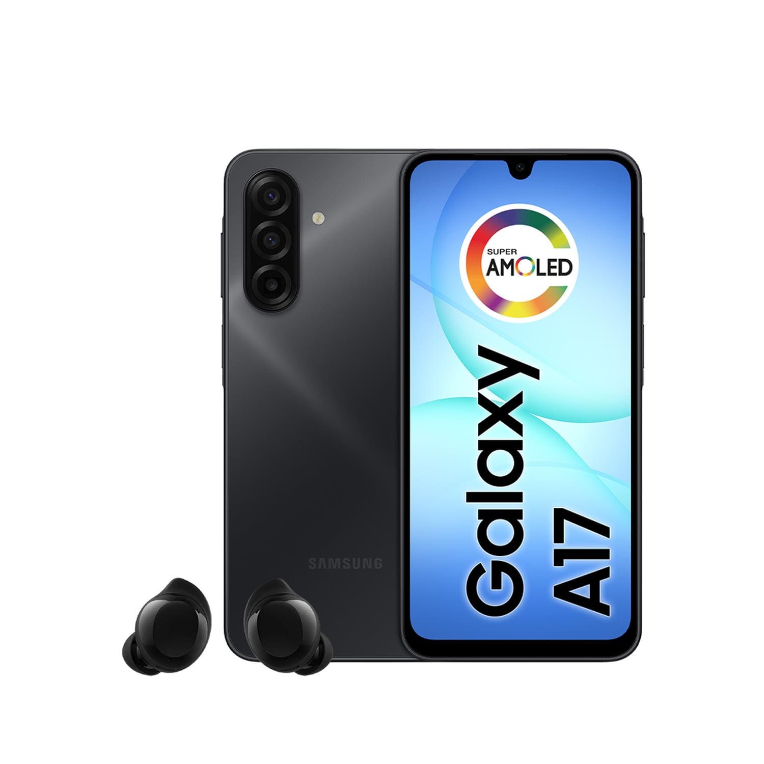 Smartphone Samsung Galaxy A17 4G Tela 6.7” 256GB Câmera Tripla 50MP Preto + Galaxy Buds Core Bluetooth Preto