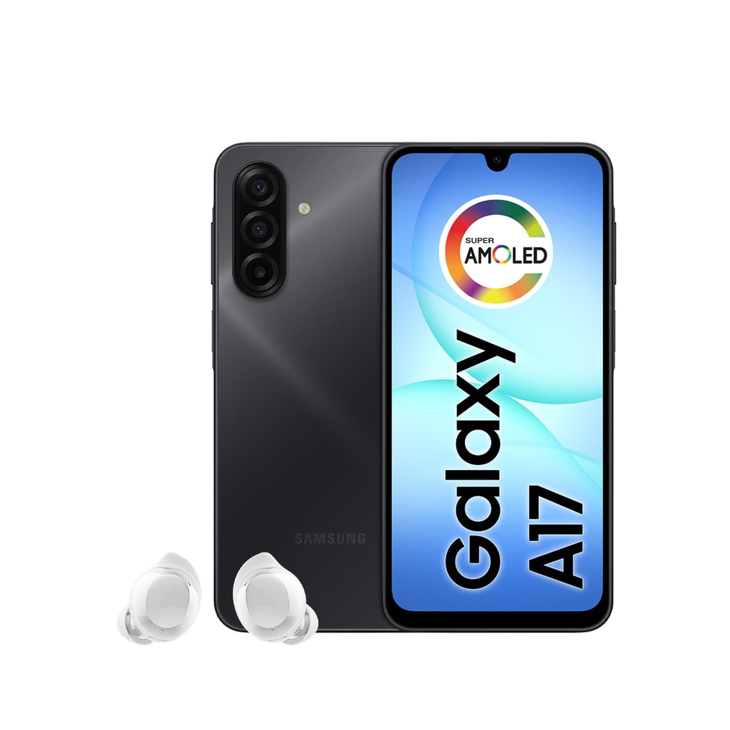 Smartphone Samsung Galaxy A17 4G Tela 6.7” 256GB Câmera Tripla 50MP Preto + Galaxy Buds Core Bluetooth Preto