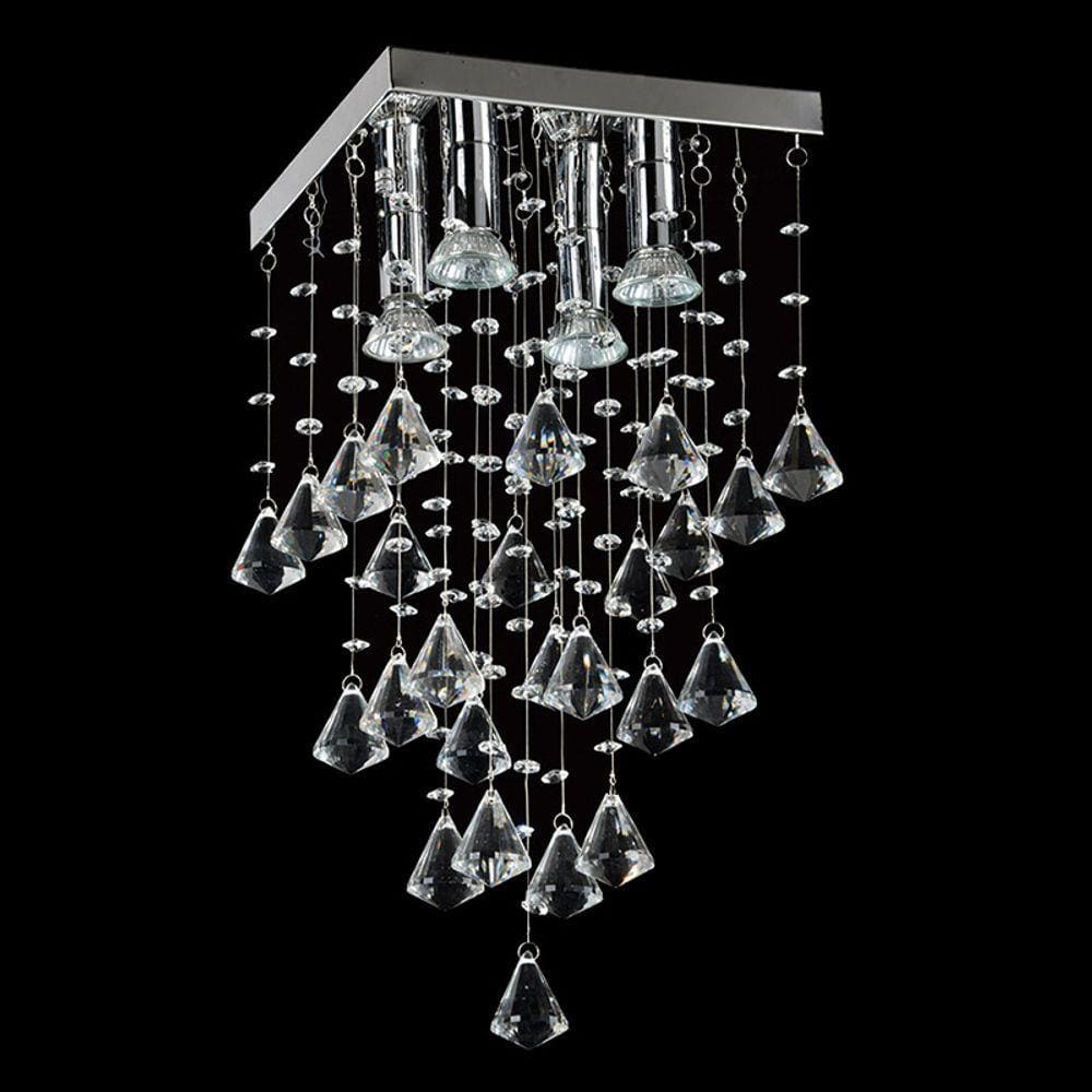 Lustre Star com Adornos em Acrílico de Alto Brilho - Cor Cristal