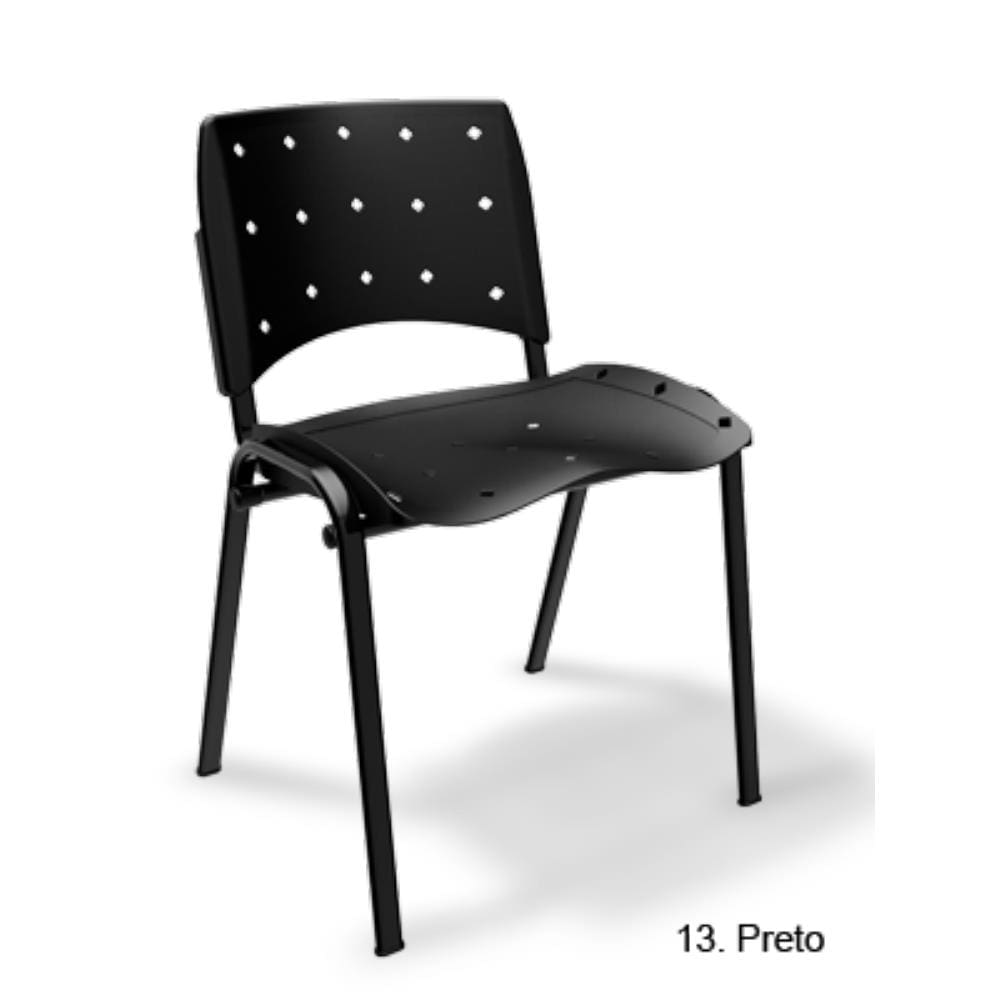 Cadeira Secretária Ergoplax Fixa - Preto