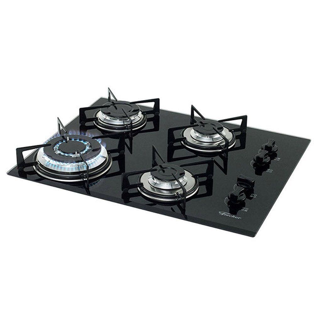 Cooktop 4 Bocas Fischer a Gás Tripla Chama Acendimento Superautomático