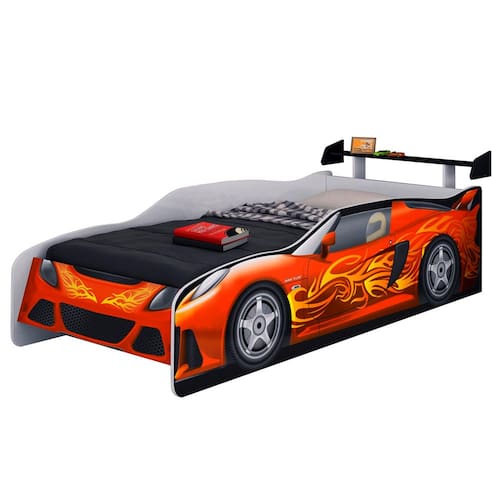 Cama Infantil Móveis Estrela Sport Car – Branco / Vermelho / Preto Menor preço em Cama Infantil Móveis Estrela Sport Car – Branco / Vermelho / Preto