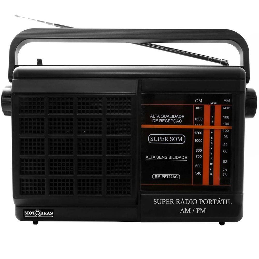 Rádio Portátil AM/FM Dunga Gabinete Grande RM PFT 22AC - MotoBras