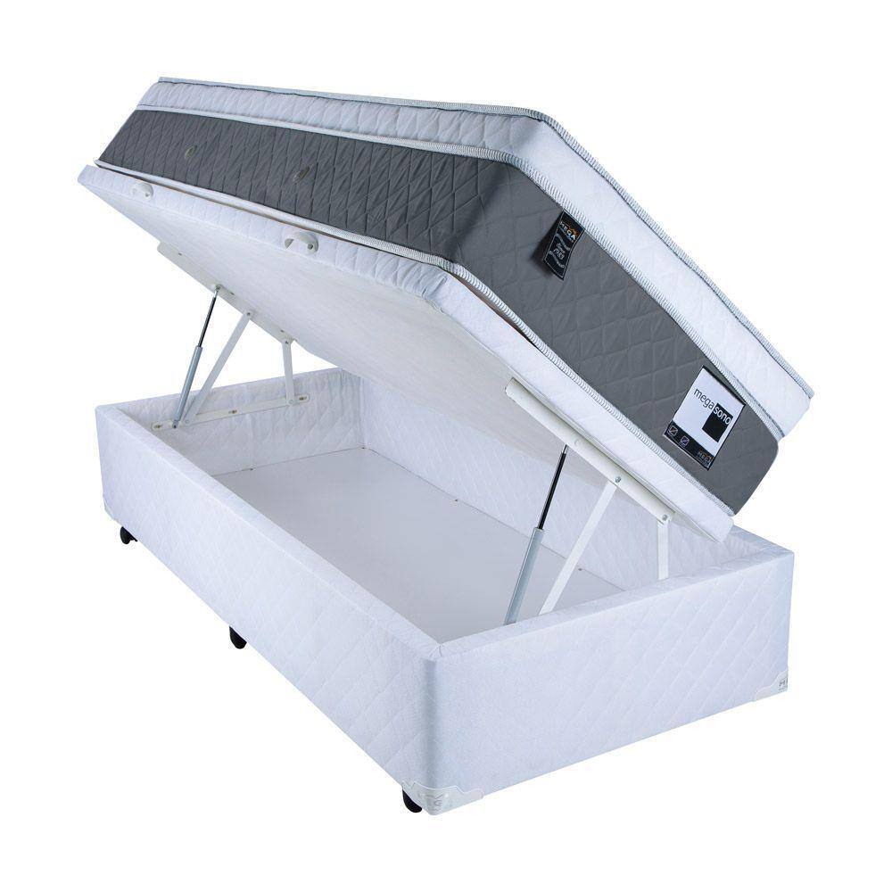 Colchão Solteiro Mega Sono Eurotop + Cama Box Baú Mega - 088 x 188 | Extra