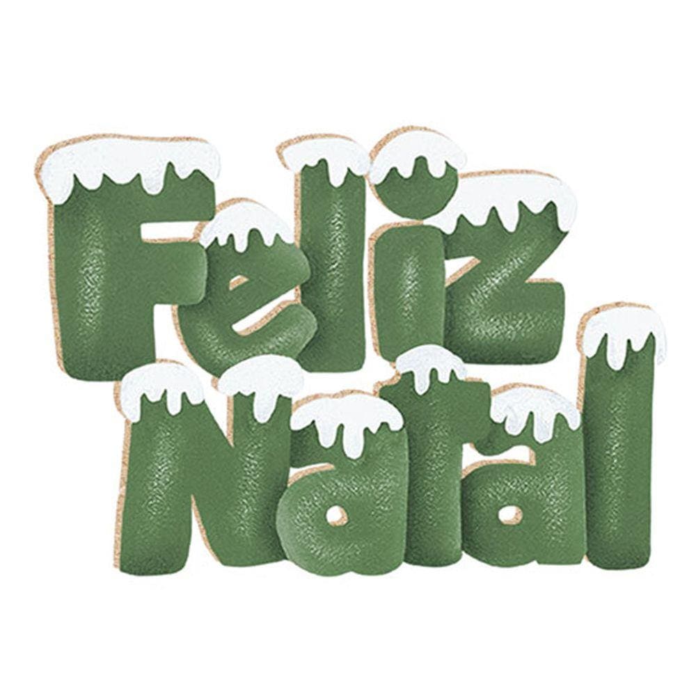 Aplique Decoupage em Papel e MDF Feliz Natal APMN8-021 - Litoarte