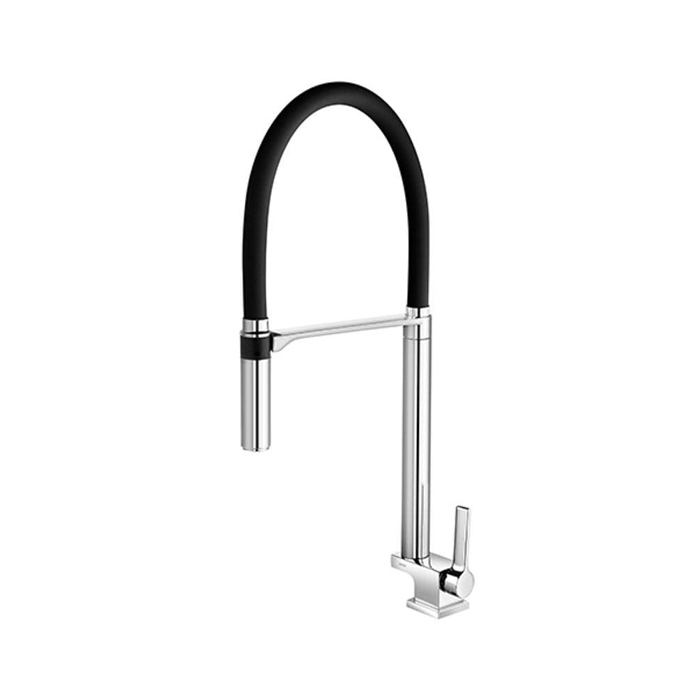 Torneira Para Cozinha De Mesa Bica Alta Doc Chrome/Preto