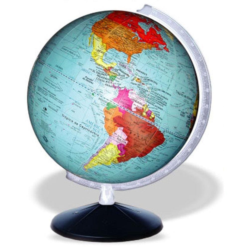 Globo Terrestre Politico Libreria C/ 30Cm De Diâmetro, Base De Ferro - Studio