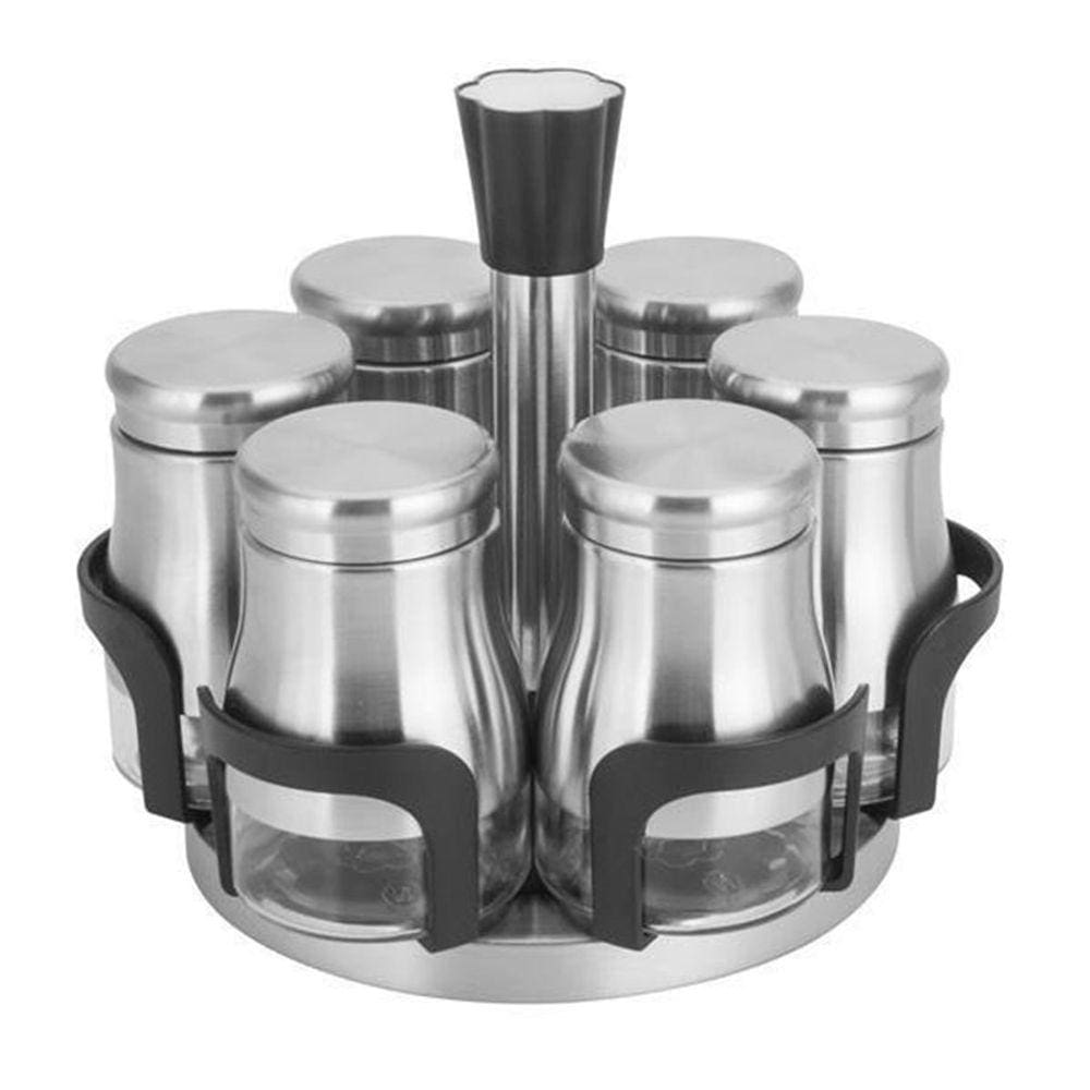 Porta Condimentos 6 Peças C/ Suporte Uny Gift - LN02KIT