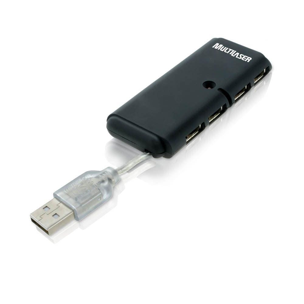 Hub 4 Portas Multilaser Slim 2.0 Preto - AC064